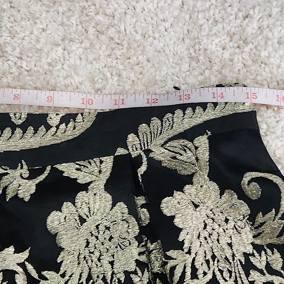 Eliza J Y2K Brocade Embellished Metallic Gold Embroidered Tulle Poof Midi Skirt - Picture 8 of 9